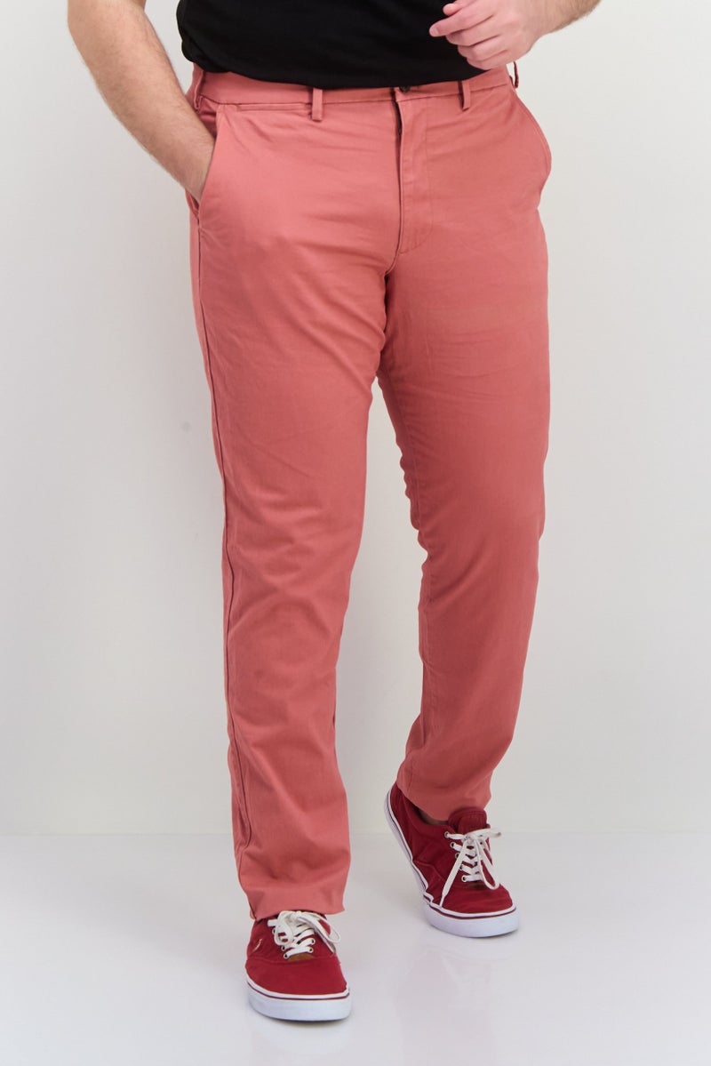 GAP Men Slim Fit Plain Chino Pants, Pale Red - Image 1