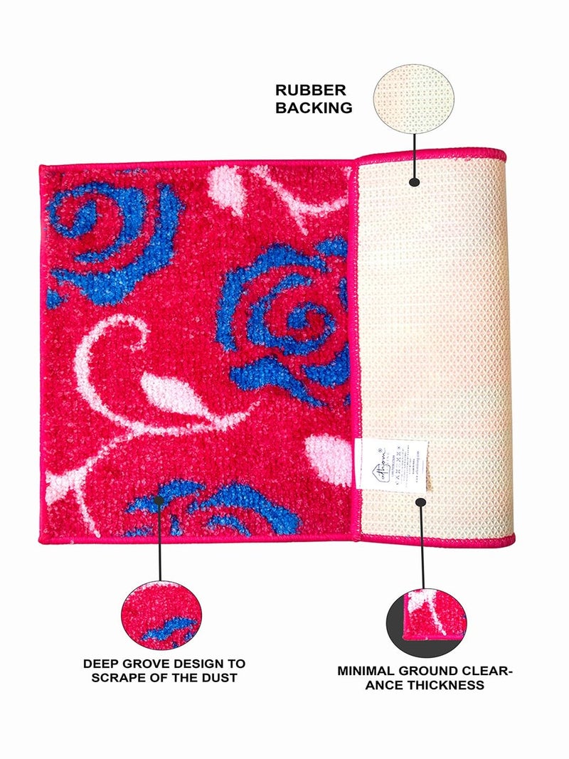 Athom Trendz Athom Living Polyester Blend Soft Anti Slip Designer Bath Mat (Pink, 38X58 cm, Standard) - Image 3