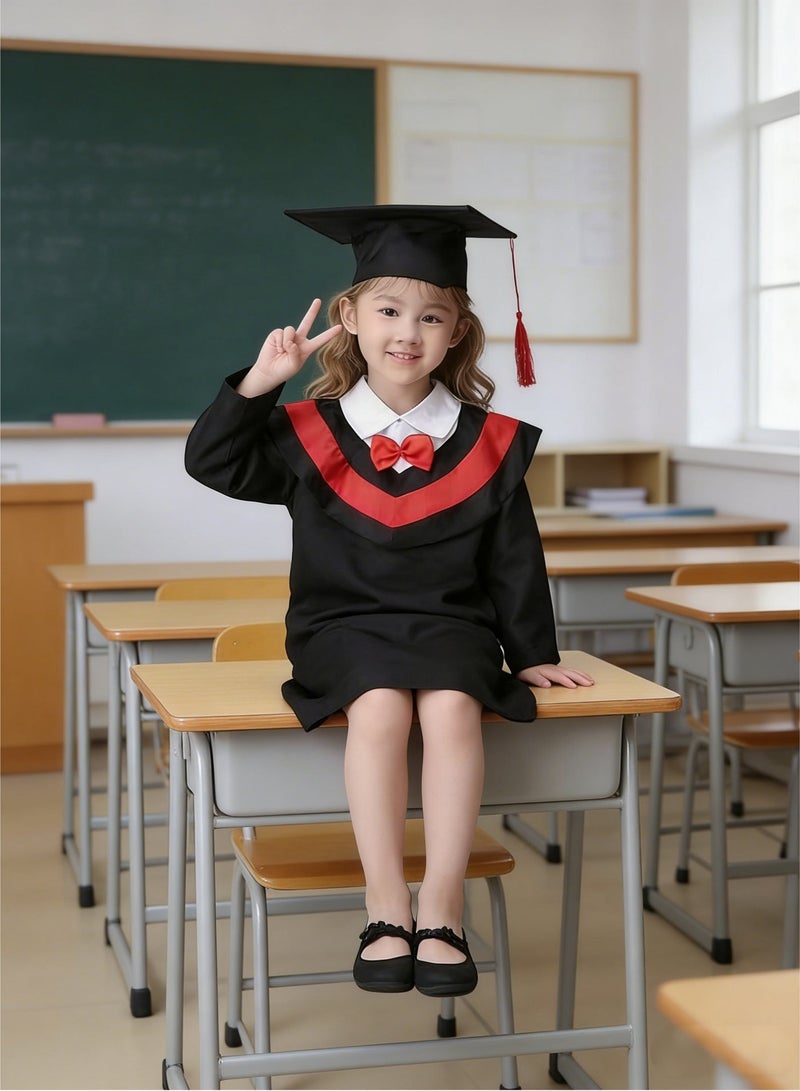 Halamodo Kids Graduation Gown Set, Children's Graduation Robe with Cap & Bow Tie, Kindergarten/Elementary School Graduation Outfit, Bachelor/Master Style Graduation Costume for 6-9 Years Old Kids - Image 4