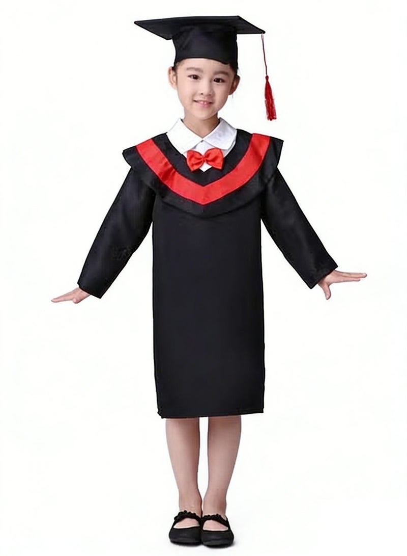 Halamodo Kids Graduation Gown Set, Children's Graduation Robe with Cap & Bow Tie, Kindergarten/Elementary School Graduation Outfit, Bachelor/Master Style Graduation Costume for 6-9 Years Old Kids - Image 2