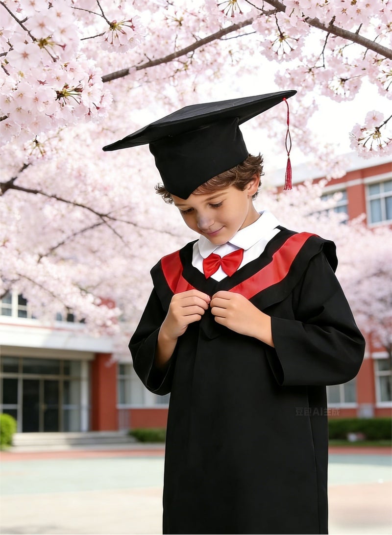Halamodo Kids Graduation Gown Set, Children's Graduation Robe with Cap & Bow Tie, Kindergarten/Elementary School Graduation Outfit, Bachelor/Master Style Graduation Costume for 6-9 Years Old Kids - Image 3
