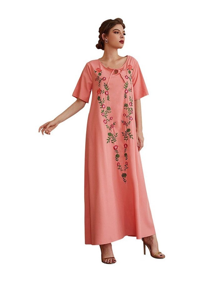 ShineShe Skirt Coral Lovely Collar Embroidered Dress, Shineshe  - Image 4