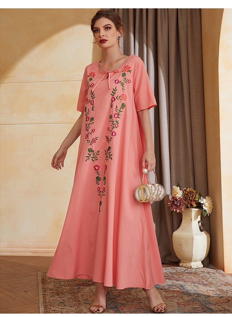 ShineShe Skirt Coral Lovely Collar Embroidered Dress, Shineshe  - Image 1