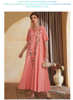ShineShe Skirt Coral Lovely Collar Embroidered Dress, Shineshe  - Image 5