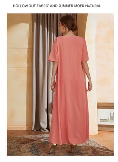 ShineShe Skirt Coral Lovely Collar Embroidered Dress, Shineshe  - Image 3