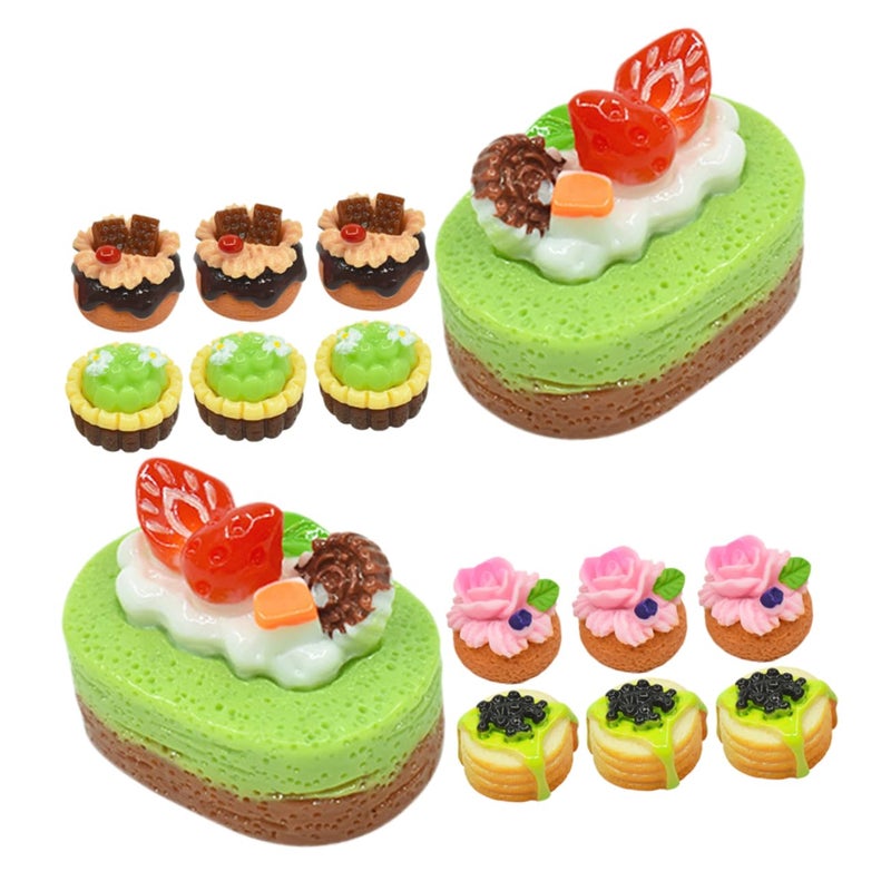 15 Pcs Miniature Realistic Faux Cake Models For Home Decor DIY Shop Display - Image 2