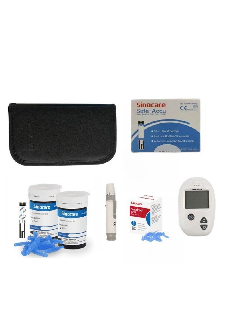 SINOCARE - Blood Glucose Monitoring System With 50 Test Strips And Lancets - Image 1