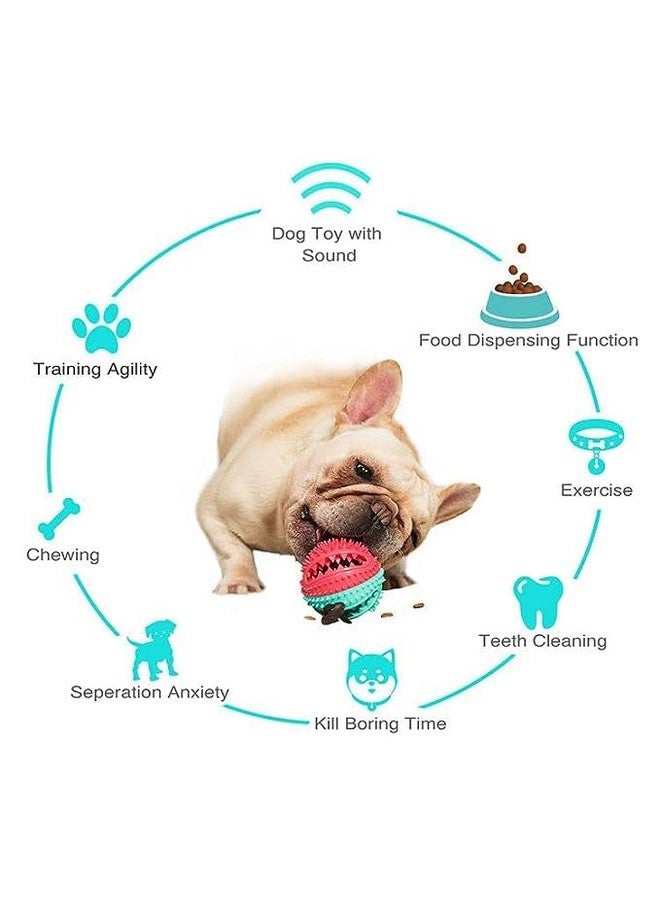 Durable Puzzle Food Dispensers Interactive Rope Handle Padded Rubber Ball Chew Toys Ideal For Training And Playing Dogs And Puppies (Color May Vary) - Image 4