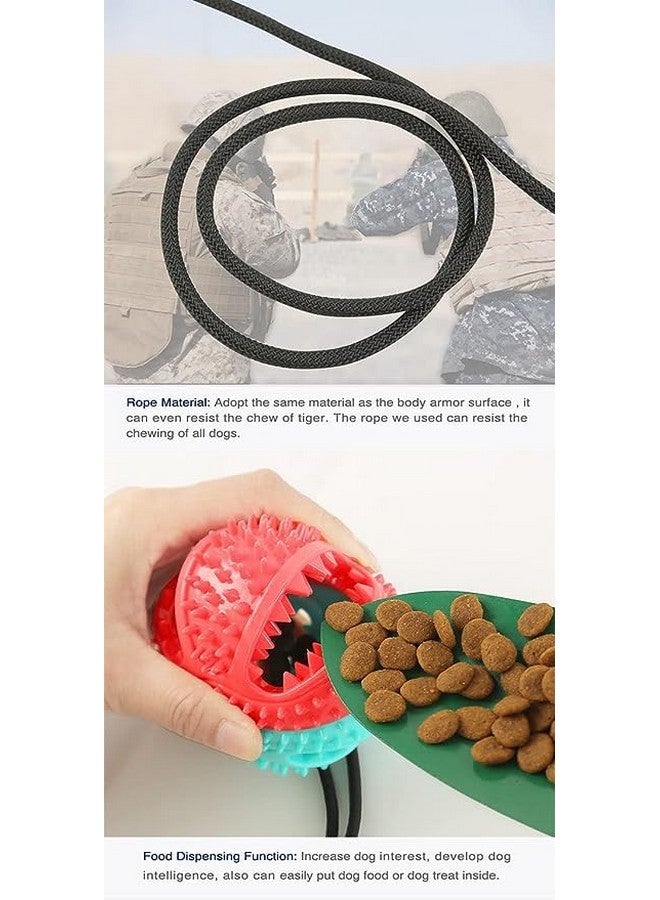 Durable Puzzle Food Dispensers Interactive Rope Handle Padded Rubber Ball Chew Toys Ideal For Training And Playing Dogs And Puppies (Color May Vary) - Image 5