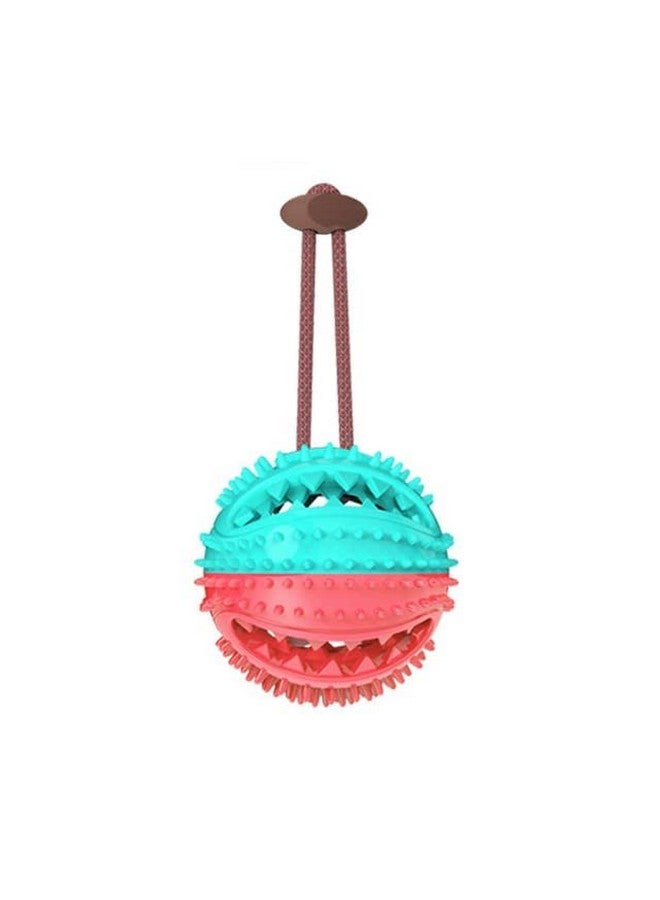 Durable Puzzle Food Dispensers Interactive Rope Handle Padded Rubber Ball Chew Toys Ideal For Training And Playing Dogs And Puppies (Color May Vary) - Image 1