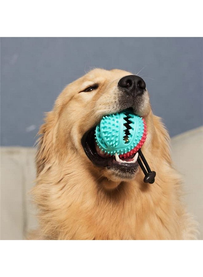 Durable Puzzle Food Dispensers Interactive Rope Handle Padded Rubber Ball Chew Toys Ideal For Training And Playing Dogs And Puppies (Color May Vary) - Image 3