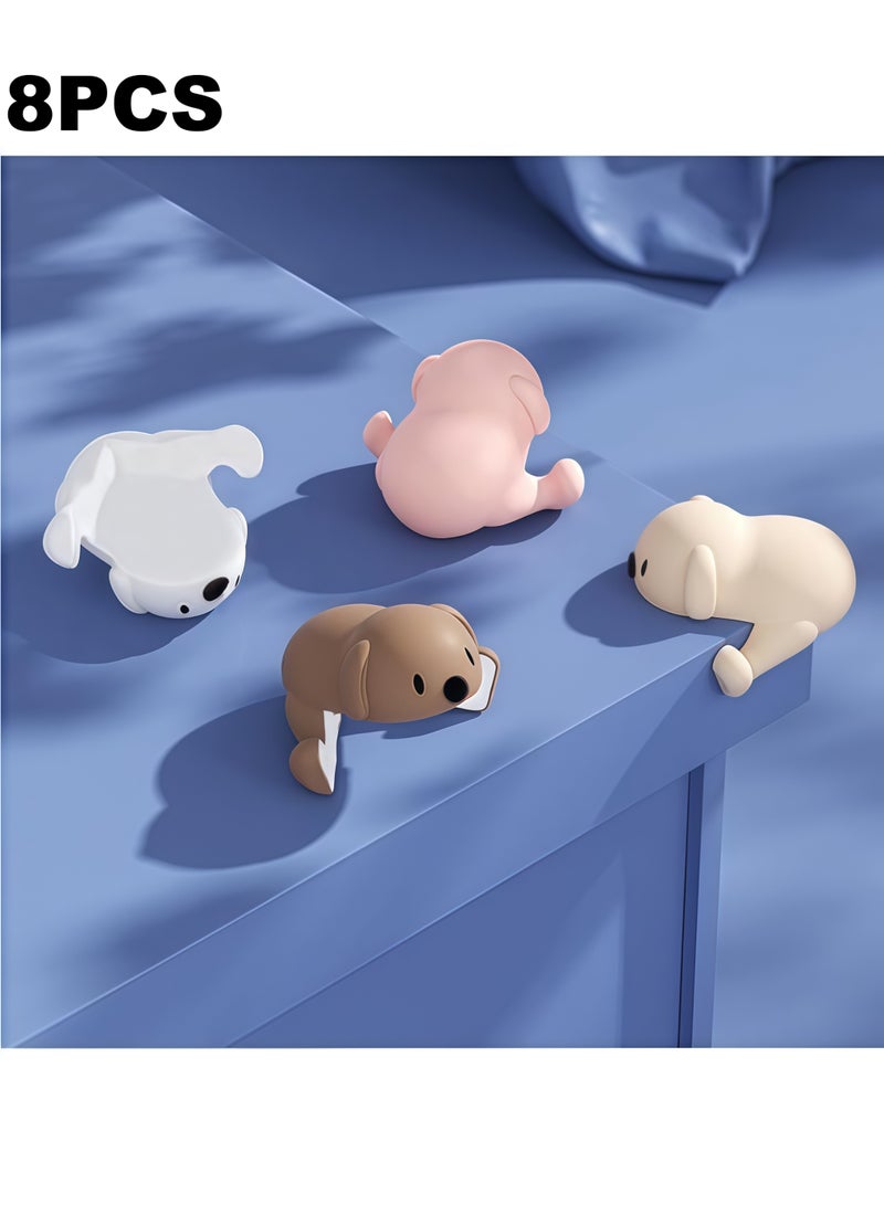 8 Pack Silicone Dog Corner Protectors, Cute Animal Desk Table Edge Bumpers Adhesive Furniture Guard - Image 1