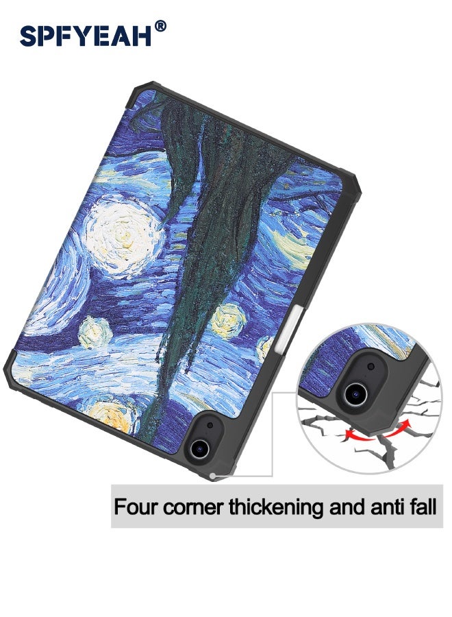 SPFYEAH iPad Mini 7 (7th Gen, 2024) / iPad Mini 6 (6th Gen, 2021) Cover, [Built in Trifold Stand][Built in Pencil Holder][Auto Wake Sleep] Smart Magnetic Flip Hybrid Slim Shockproof Case for iPad Mini 7/6 8.3inch, Starry Sky - Image 5