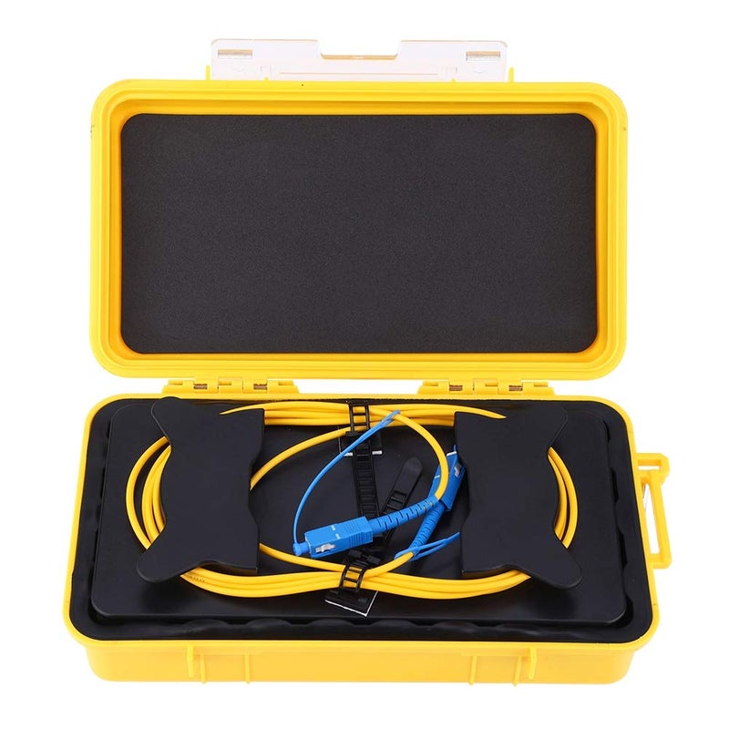 klarako Fiber Optic OTDR Launch Cable Box, 2km Extension Cord Single Mode 9/125 SC/UPC SC/UPC Connector Dead Zone Eliminator Fiber Box, Portable Fiber Optic Test Tool with Storage Box for Blind Area OTDR Test - Image 1