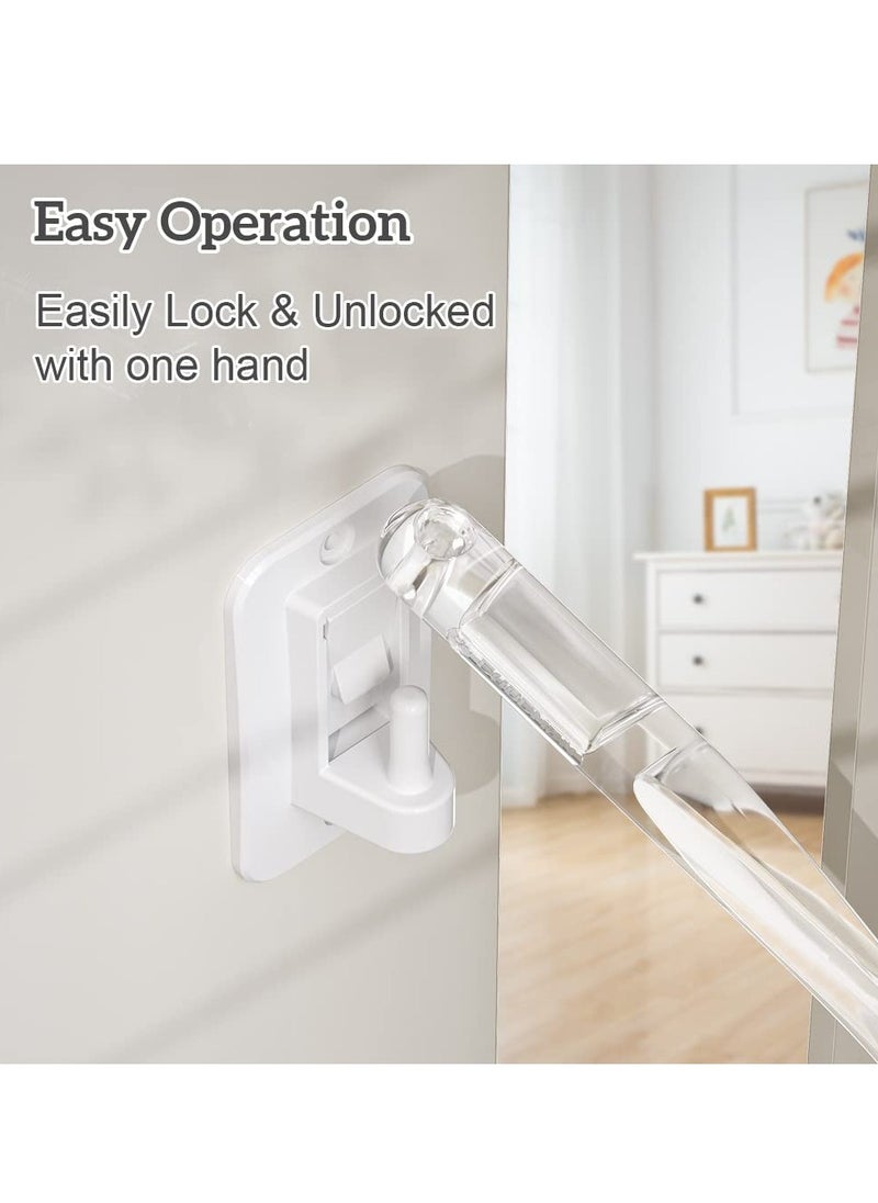 Excefore - Child Proof Door Finger Pinch Guard, Cat Door Latch & Stopper, Adjustable Door Lever Handle for Pets, Great Door Lock for Dogs, No Need for Pet Gates or Interior Cat Door (Transparent) - Image 1