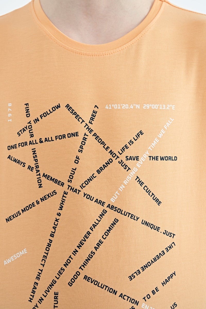 Tommy Life Melon Inside Minimal Text Printed Standard Pattern O Neck Boy T-Shirt 11132 - Image 3