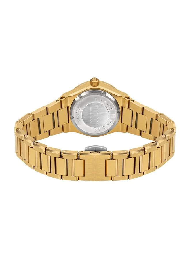 سانت هونور New Haussman Green Dial Gold Plated Stainless Steel Bracelet Watch for Women 26mm