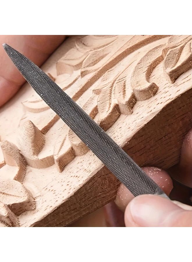 Set A 10Pcs Metal Needle File Set Hardened Alloy Steel Hand Tool Plastic Handle - Image 4