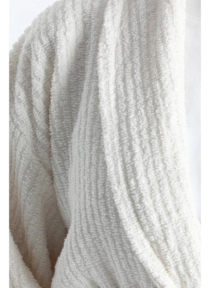 فافورا Line Luxury 8 Piece Family Bathrobe Set - Grey - Cream