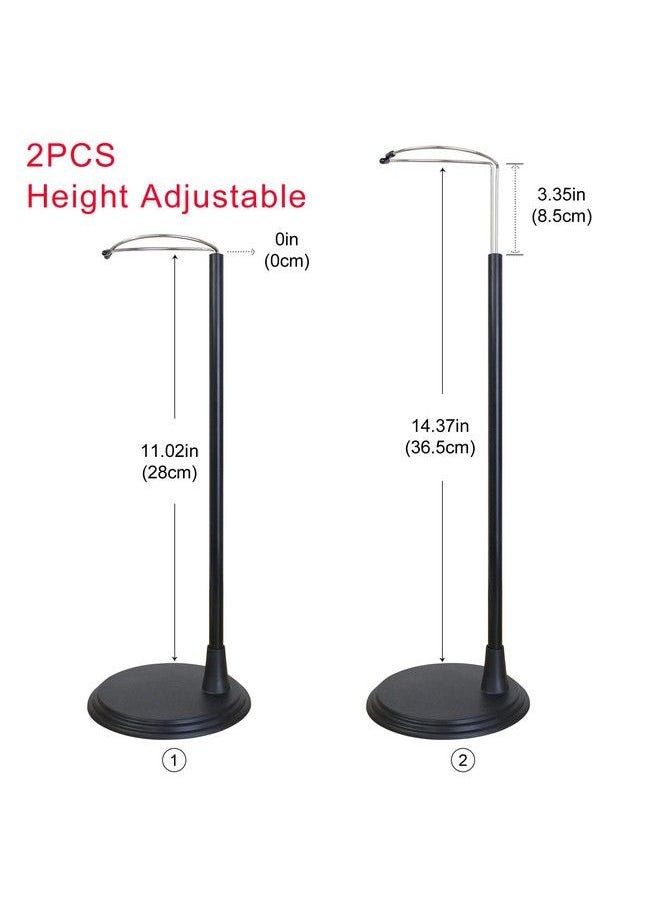 ZITA ELEMENT 2 Pcs Adjustable Doll Stand Holders Base For 14 Inch 18 Inch Doll Accessories Black  - Image 1