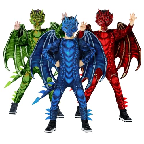 Morph Blue Dragon Costume For Kids, Dragon Wing Costumes For Boys, Halloween Costumes Kids, Boys Halloween Costume, Small - Image 1