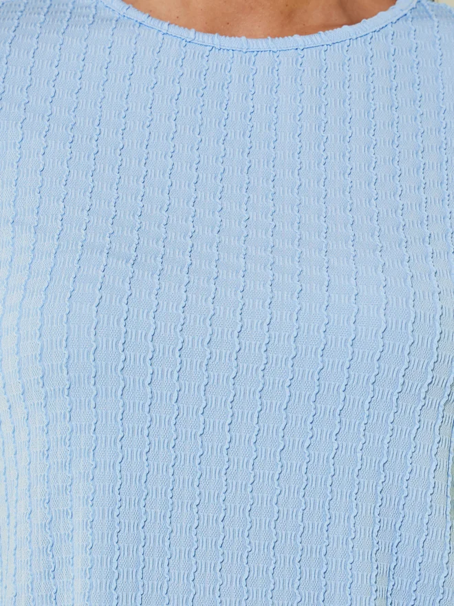Take Two Take Two Textured Round Neck Regular Fit T-Shirt