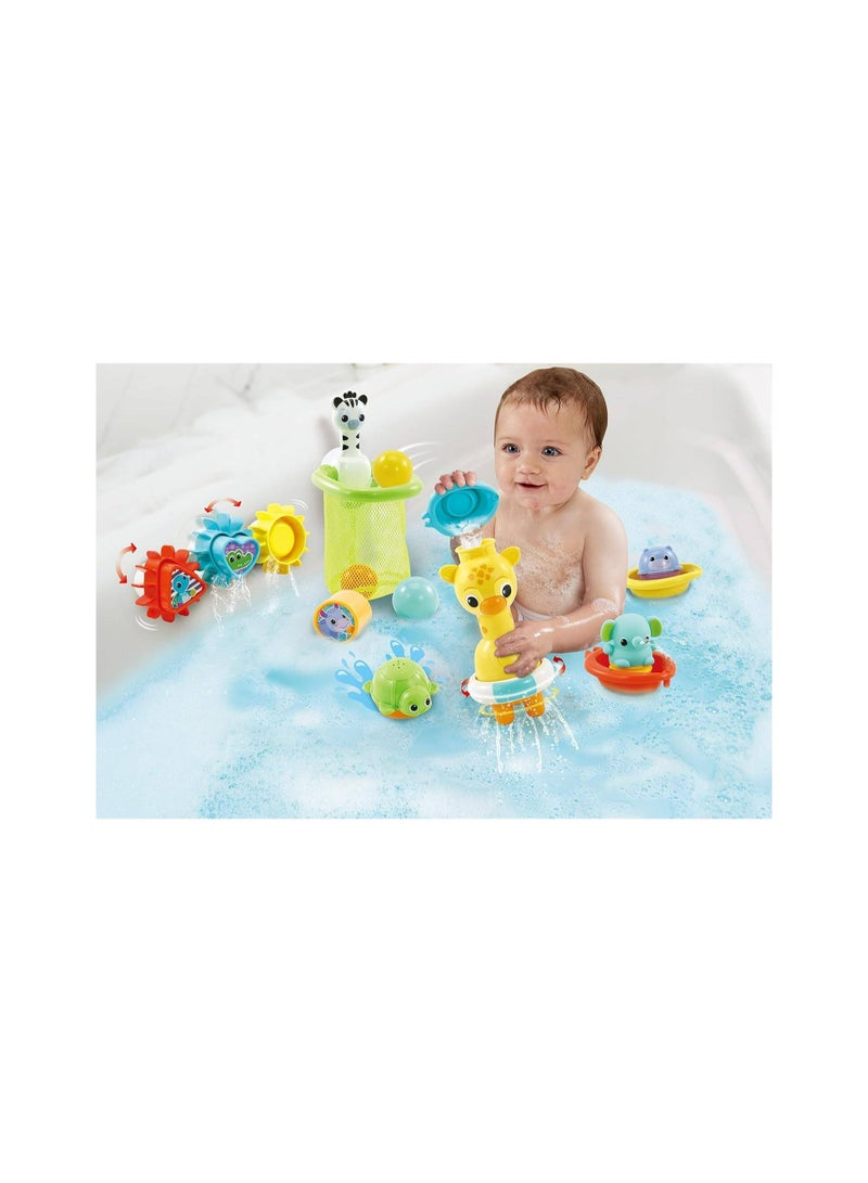 VTech 6-in-1 Bath Set, Bathtub Toy with 10+ Accessories Including Stacking & Linking Boats, Shape Sorter, Colourful Balls, Bath Time Gift for Babies & Infants 0, 6, 12 months + - Image 4