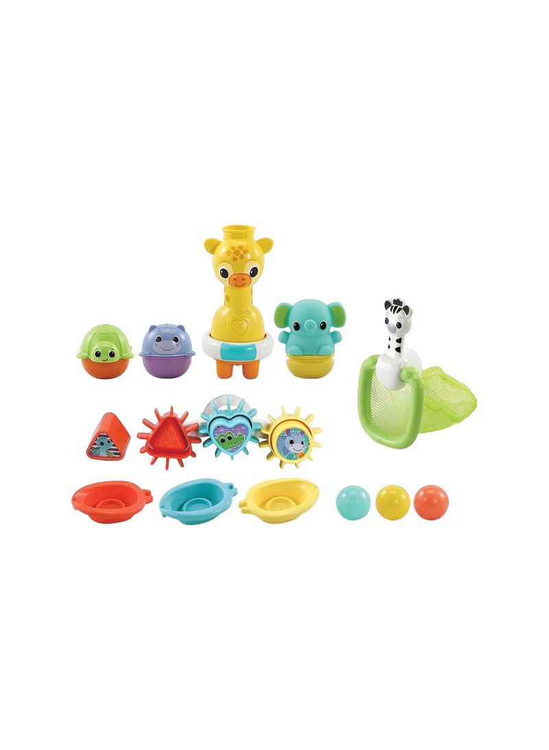 VTech 6-in-1 Bath Set, Bathtub Toy with 10+ Accessories Including Stacking & Linking Boats, Shape Sorter, Colourful Balls, Bath Time Gift for Babies & Infants 0, 6, 12 months + - Image 3