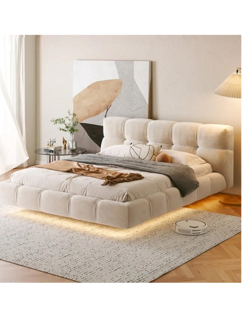 Poppins Home Poppins Home Luxurious Italian Solid Wood King Size Bed with LED Lights  - Image 4