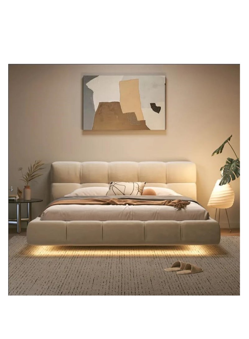Poppins Home Poppins Home Luxurious Italian Solid Wood King Size Bed with LED Lights  - Image 2