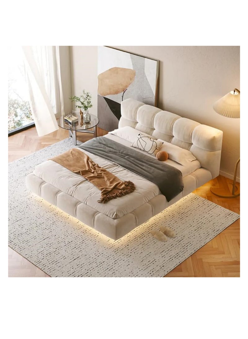 Poppins Home Poppins Home Luxurious Italian Solid Wood King Size Bed with LED Lights  - Image 1