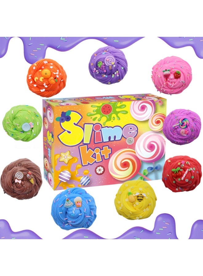 xppier Kids Slime Kit DIY Stretchy Sensory Play Creative Craft Set Non Toxic Fun Party Favors Colorful Slime Supplies Art Toys - Image 1