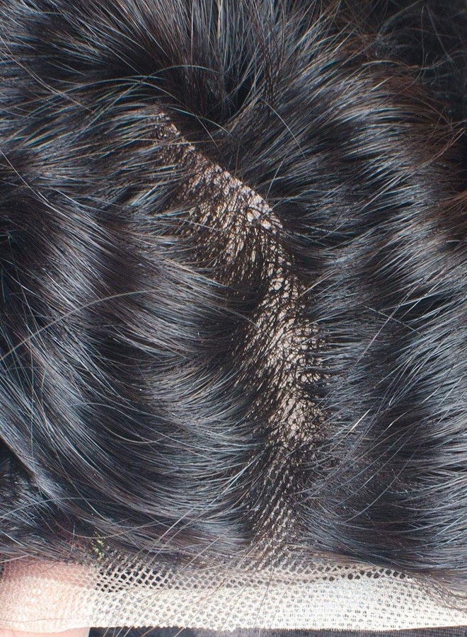 GLAN Human Hair Front Lace Fine Mono Base Hair Patch/Toupee/Wig For Men and Boys Natural Black Brown (9X6) - Image 5