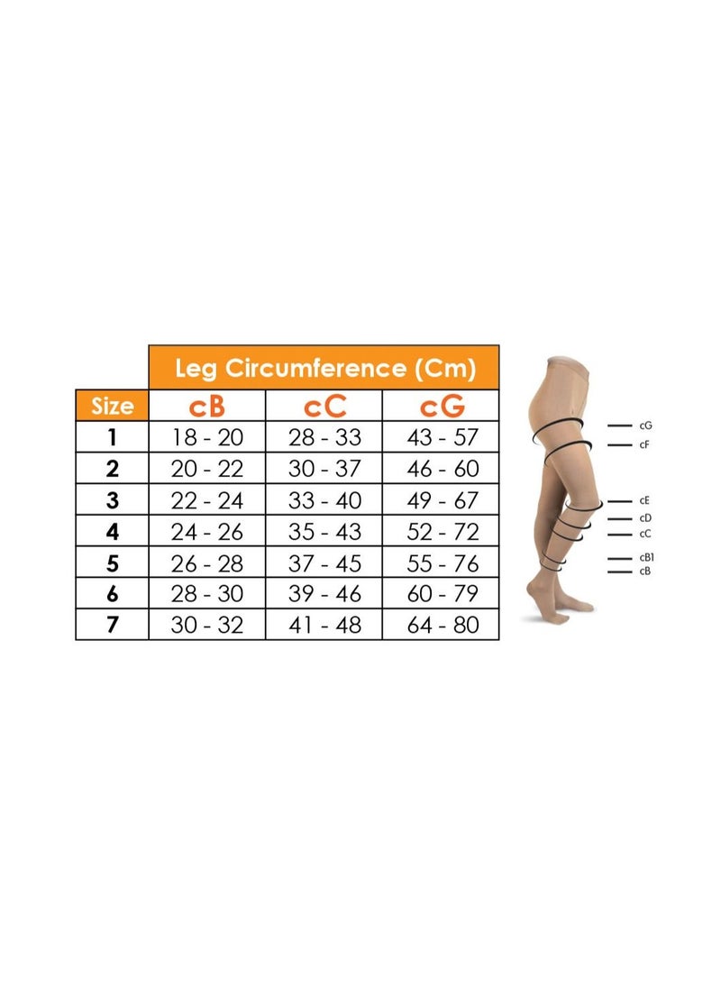 GO SILVER Over Knee High Compression Socks,Class 1 (18-21 mmHG) Closed Toe with Silicon Flesh  - Image 3