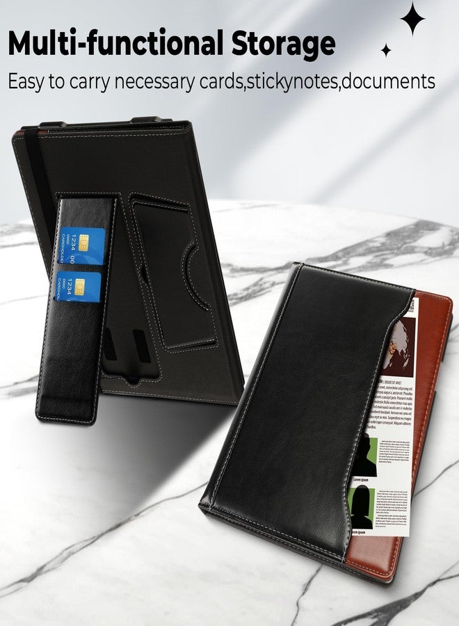 E NET-CASE Case for Remarkable 2 Tablet 10.3 inch (2020 Released) - New Business Design Upgraded Leather Cover for Remarkable 2 Digital Paper with Stand & Pen Holder (Black&Brown) - Image 5