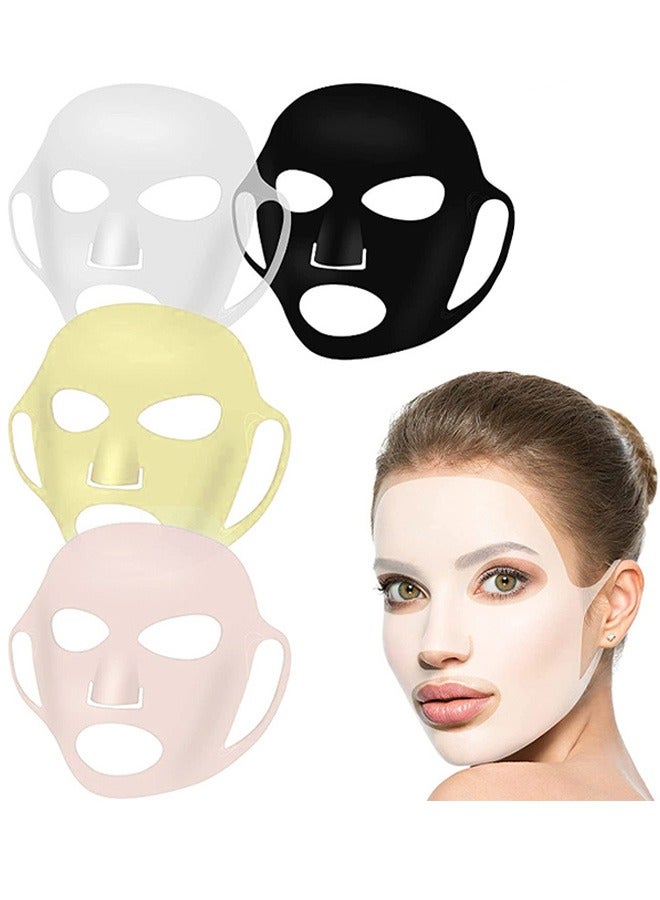 GMORO 4 Pcs Silicone Facial Mask, Reusable 3D Face Mask Cover, Prevent Evaporation Masks Face Care Tool  - Image 1