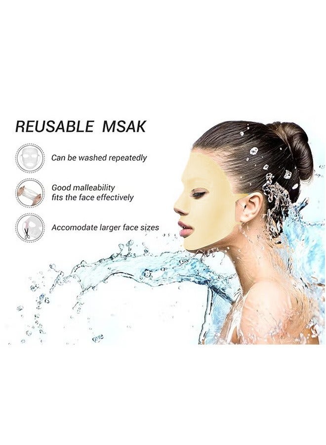 GMORO 4 Pcs Silicone Facial Mask, Reusable 3D Face Mask Cover, Prevent Evaporation Masks Face Care Tool  - Image 2