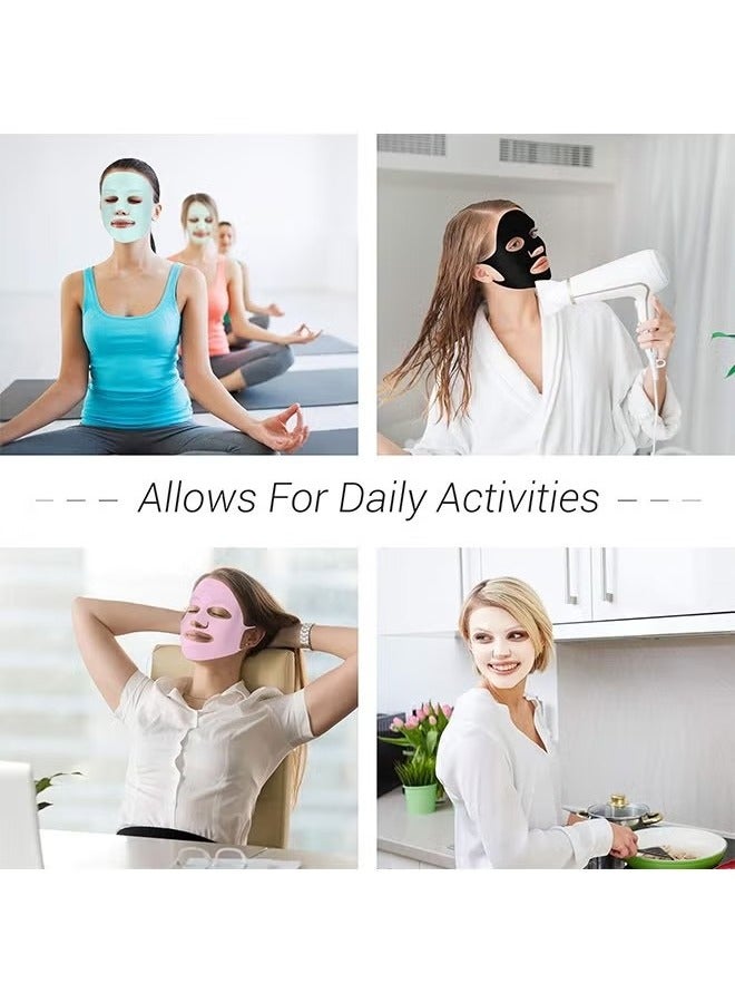 GMORO 4 Pcs Silicone Facial Mask, Reusable 3D Face Mask Cover, Prevent Evaporation Masks Face Care Tool  - Image 4