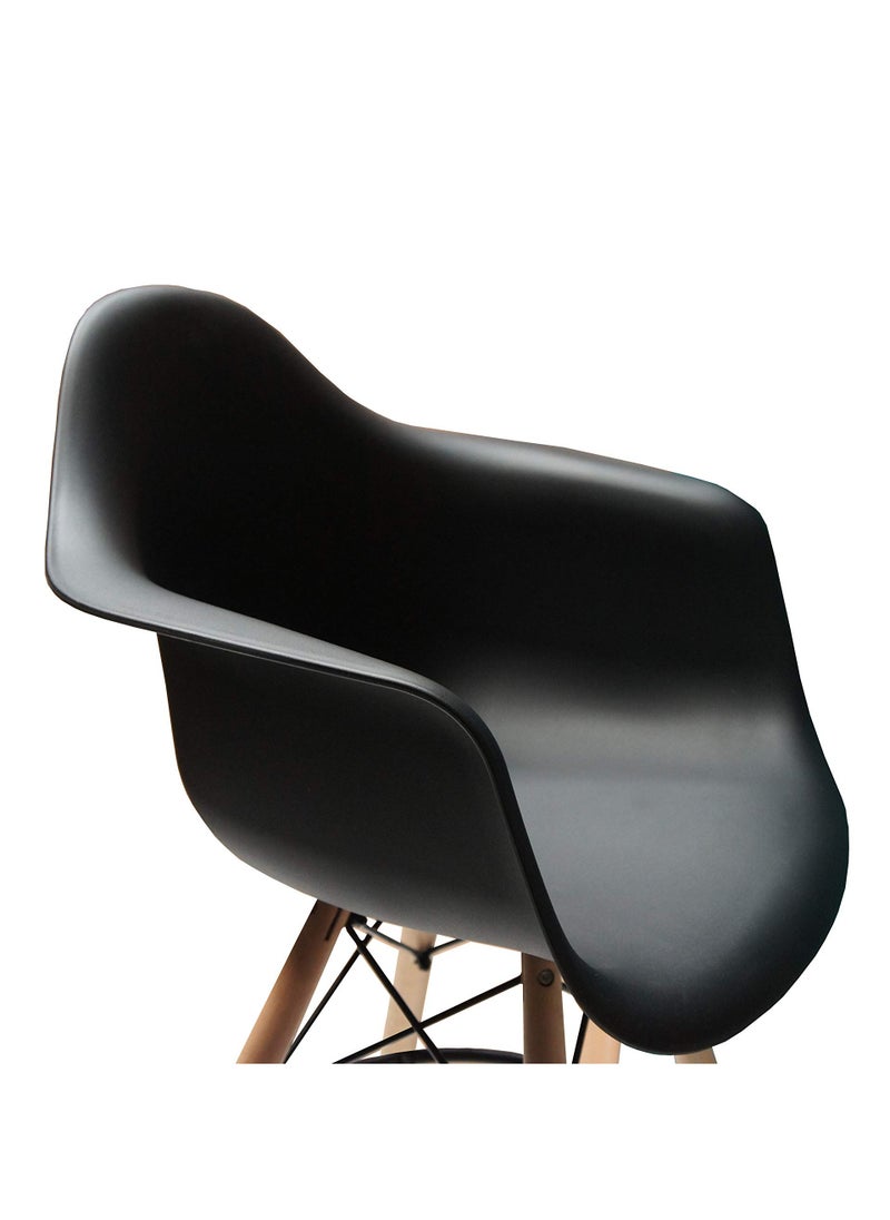 Mahmayi - كرسي بار Mahmayi Ultimate Eames Style DAW بذراعين، مجموعة من قطعتين - أسود - Image 1