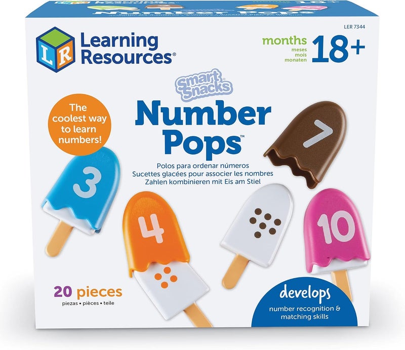 Learning Resources وجبات خفيفة ذكية عددية (مجموعة من 20 قطعة، مطابقة الأرقام، للأعمار 18 شهرًا فما فوق) - Image 1