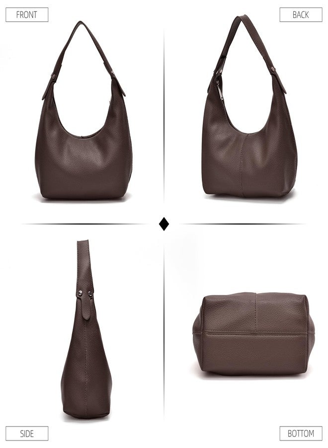 Valleycomfy Ladies U-shaped Underarm Bag,Crescent Shoulder Bags for Women,Crossbody Purse Handbag,Small Coffee - Image 2