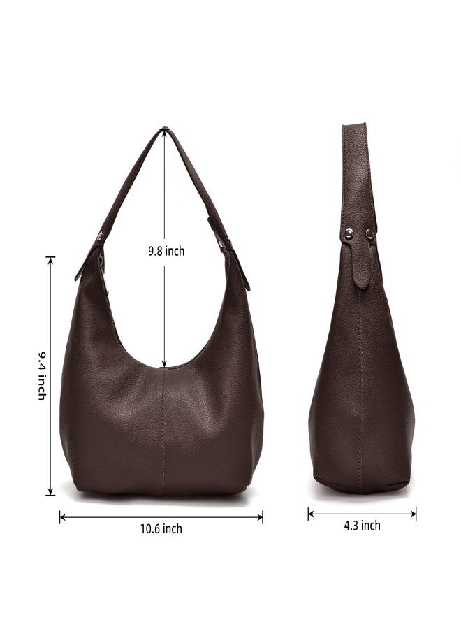 Valleycomfy Ladies U-shaped Underarm Bag,Crescent Shoulder Bags for Women,Crossbody Purse Handbag,Small Coffee - Image 5