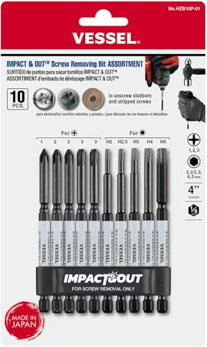 VESSEL (USA Official) VESSEL Impact & Out Screw Removing Bit assortment - Image 1