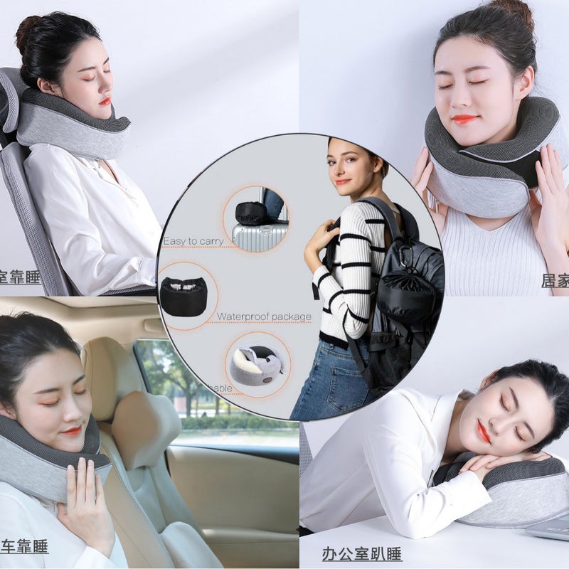 New Zero Pressure Pillow Storage Travel Memory Foam U-Shaped Pillow Eye Mask Gift Box Suit - Image 3