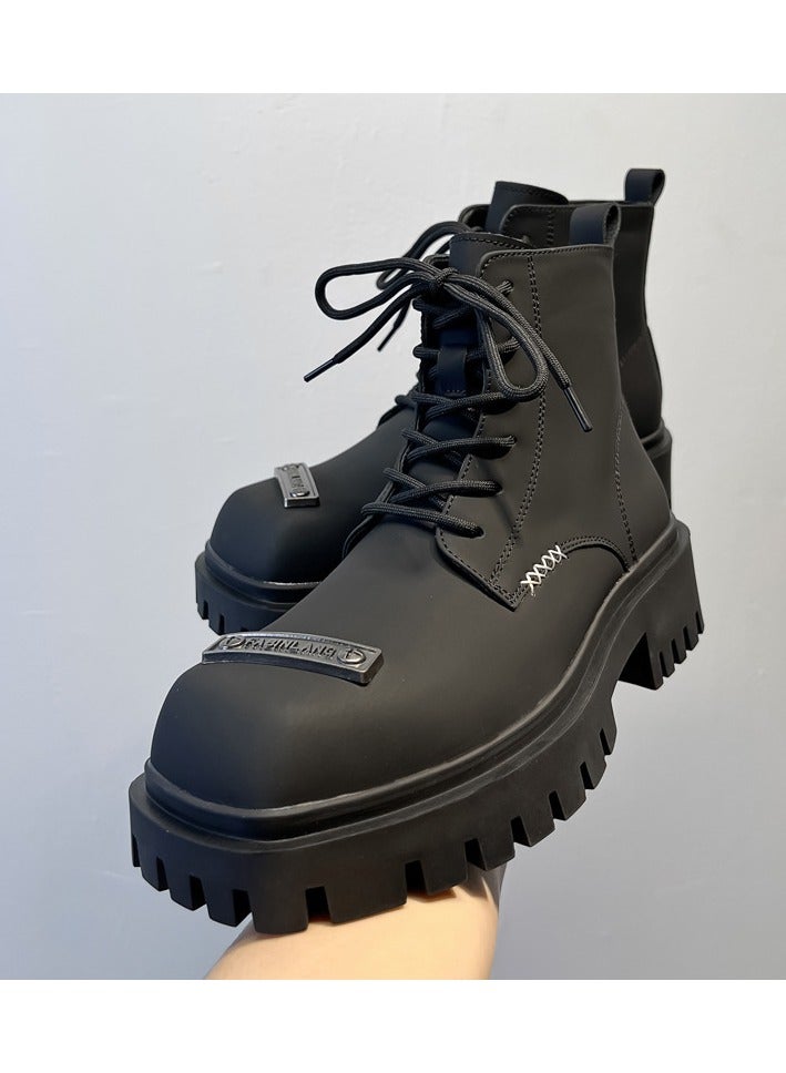 Warrior New Youth Fashion Thick Sole High Top Boots - Image 4