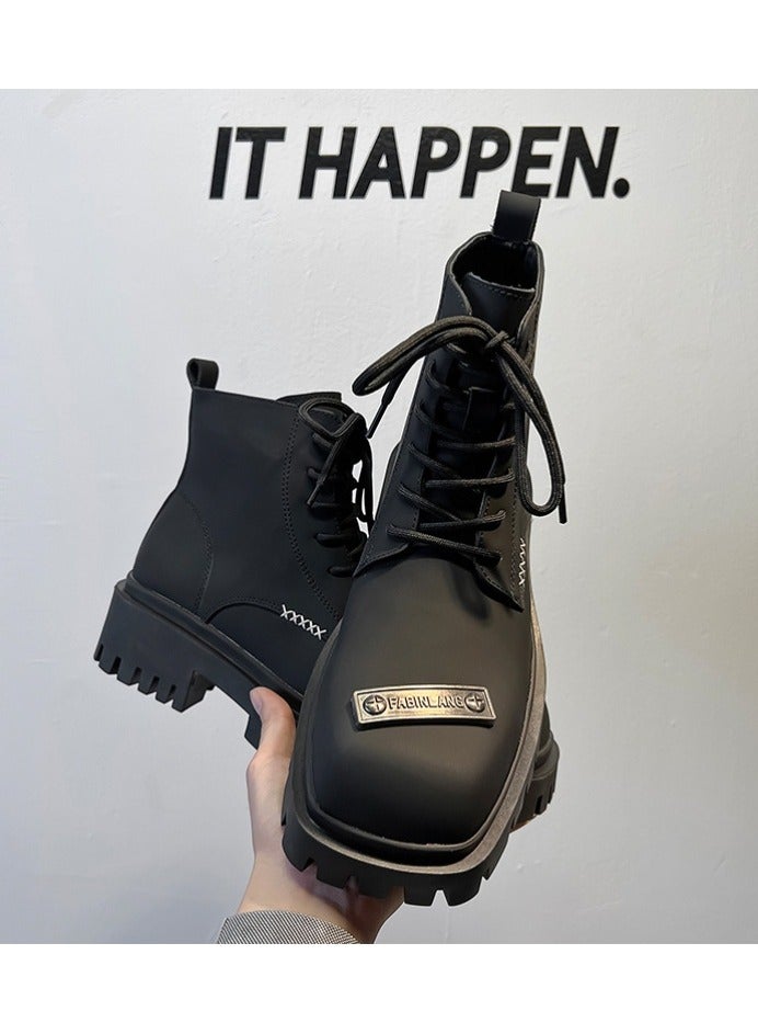 Warrior New Youth Fashion Thick Sole High Top Boots - Image 5