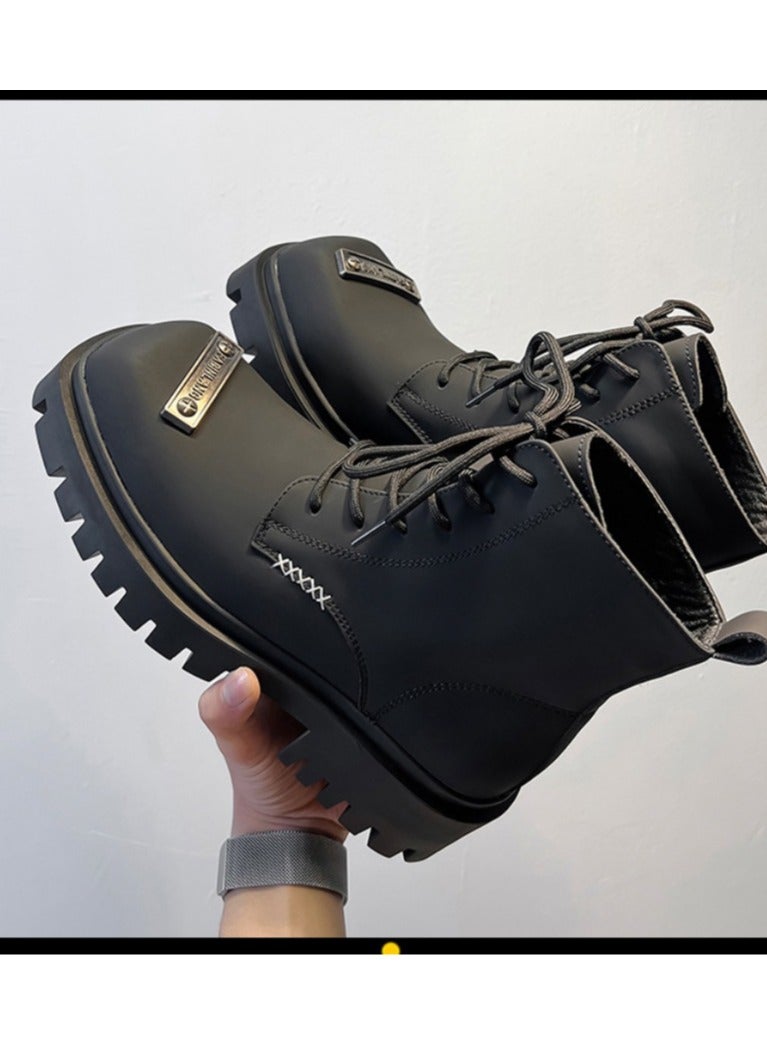 Warrior New Youth Fashion Thick Sole High Top Boots - Image 3