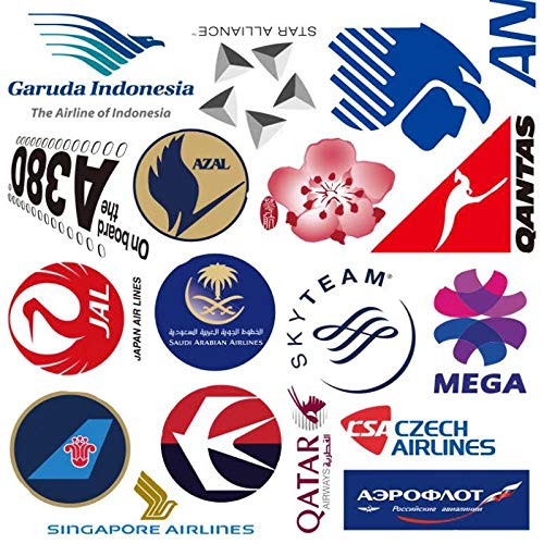 iDream Airlines Logo Themed Vinyl Stickers (5-8 cm) – Durable, Waterproof, and Perfect for Laptops, Luggage, Water Bottles, and More – Aviation Lover's Decorative Set (Pack of 50) - Image 4