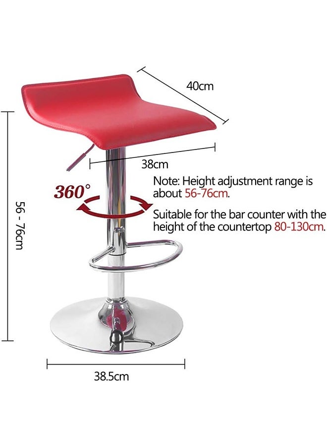 JCB CHIC Bar Stool Chairs High Stool Chair Adjustable Stool ，PU Leather with Chrome Base, Pub Counter Chair（red）  - Image 2