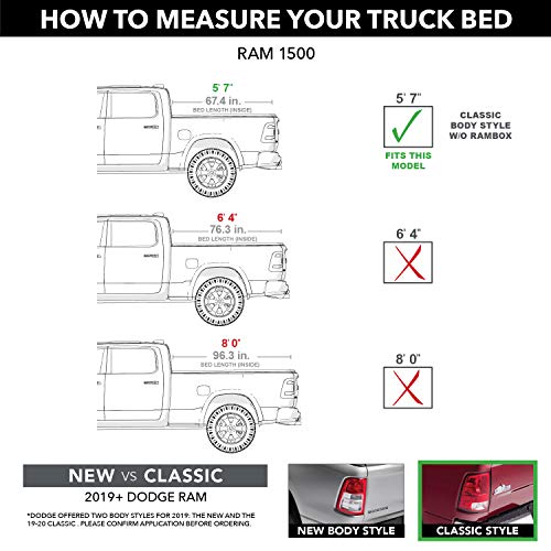 RealTruck Gator Covers Gator FX Hard Quad-Fold Truck Bed Tonneau Cover | 8828207 | Fits 2009 - 2018, 2019/20 Classic Dodge Ram w/o RamBox 5' 7" Bed (67.4") - Image 2